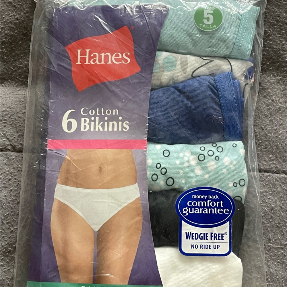 Hanes Cotton Bikinis - Blue and White Variety Pack